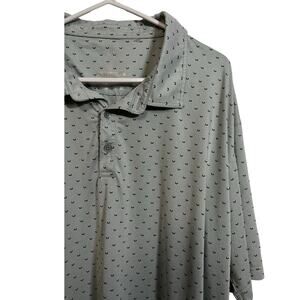 Swannies Golf Polo Shirt 2XL Gray Print Performance Short Sleeve Casual Athletic